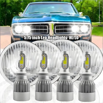 Faros LED redondos Hi-Lo de 5,75" para Mercury Cougar 1967-76 Monterey Comet 4 piezas Foto 1 de 4