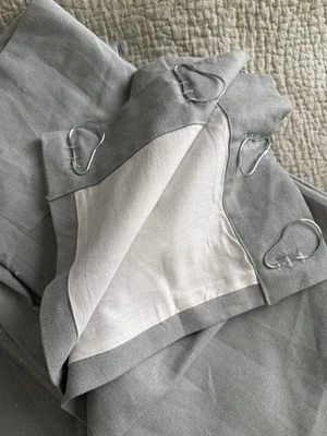 Pottery Barn 2 paneles de cortina Peyton 50x96 azul amanecer lino algodón forrado Foto 1 de 4