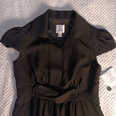 Black Cap Sleeve Dark Academia Preppy Minimalist Office Dress Suzi Chin Sz 2 - Image 1 of 4
