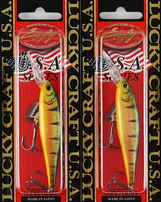 (LOTE DE 2) PUNTERO LUCKY CRAFT 78DD 3/8 OZ PT78DDSP-807 PERCHA AMARILLA NORTE I9234 Foto 1 de 2