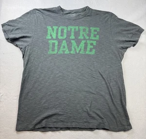 Notre Dame Shirt Mens XL Gray Green NCAA College Football Cotton Tee 47 Brand - Picture 1 of 7