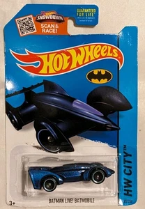 Hot Wheels 2015 City Batman Live Batmobile Metalflake Dark Blue Diecast Creased - Picture 1 of 2