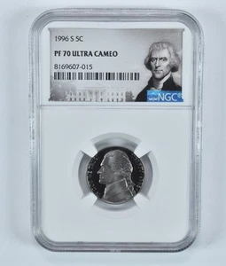 1996-S Jefferson Nickel PF70 UCAM NGC Special Label *7152 - Picture 1 of 5