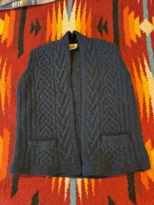 Kilronan Knitwear Sweater Vest Womens Medium Navy Knit Merino Wool - Picture 1 of 7