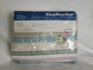 Vintage JC Penney Southwest King Sheet Set Permanent Press Percale NOS 4 piece - Picture 1 of 4
