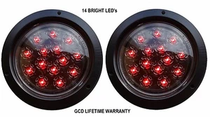 LUCES TRASERAS LED LED DE LENTE ROJA REDONDA DE MONTAJE AL RAS DE 2-4" - Imagen 1 de 2