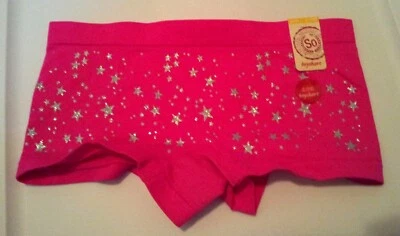 Girls Silver Stars Boyshort Style Panties (S-M-L-XL) Shiny Sparkly Solid Colors - Image 1 of 4
