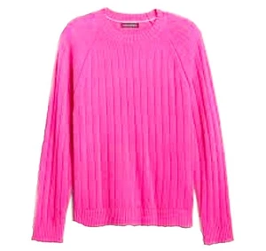 Banana Republic Oversized Italian Merino Wool Sweater Fuchsia Pink Size LARGE - Picture 1 of 12
