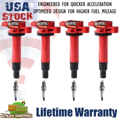 Set of 4 Ignition Coil+Spark Plug for 2004-2006 Scion xA xB Toyota 1.5L L4 UF316 - Image 1 of 4
