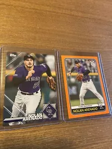 NOLAN ARENADO 2020 Big League ORANGE #39 & Topps Sticker #SP5 Rockies Cards (x) - Picture 1 of 2