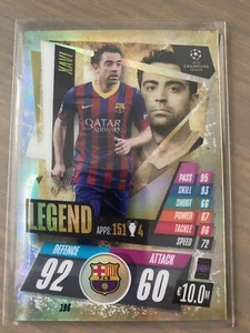 TOPPS MATCH ATTAX CHROME 2020/21 XAVI Barca Legend GOLD REFRACTOR PARALLEL /50 - Picture 1 of 2
