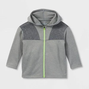 Cat & Jack Toddler Kids Boys' Heavy Fleece Sweat Shirt Gray Grey Jacket 18M - Picture 1 of 8