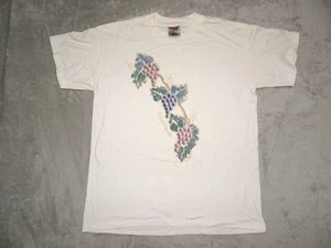 Vintage S/Stitch Oneita Sterling Vineyards Grapevine Art T Shirt Large White - Picture 1 of 13