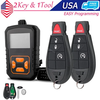 2 Llavero remoto de repuesto 4B y programador para Dodge Ram 1500 2500 2008-2012 Foto 1 de 4