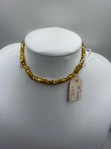 Vintage Gold/Amber Italian Style Faux Wristlet/Bracelet 8" Lgth & .13" bead size - Picture 1 of 3