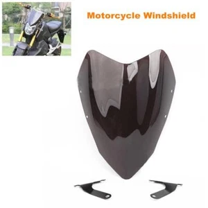Universal Retrofit Motorcycle Windshield Windscreen Spoiler Deflector Screen Kit - Picture 1 of 9