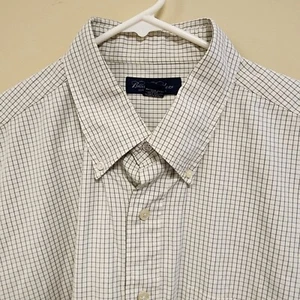 Brooks Brothers Shirt Herren XL sandig Farbe Schachbrett nach unten Langarm - Bild 1 von 12