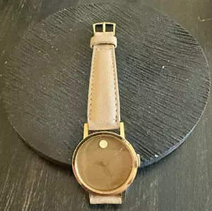 Vintage Movado Museum Dial Ladies Watch Taupe Dial and Strap - Swiss Zenith - Picture 1 of 6
