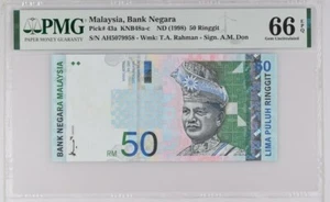 Malaysia, Bank Negara, RM 50 T.A. Rahman, - Sign A.M.D(1998) , 66 EPQ H .GRADES - Picture 1 of 2