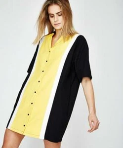 THE RAGGED PRIEST CABANA SHIRT COLOR BLOCK DRESS BOWLING SHIRT NWT RARE MADE UK - Picture 1 of 9