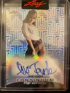 2024 Blatt Metall Pop Century Continuum Jane Fonda Autogramm blau/25 - Bild 1 von 2