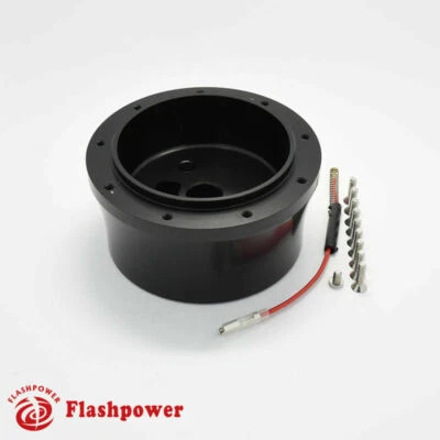 9 Bolt Steering Wheel Hub Adapter Flaming River, Ididit, GM, Chevy Black - Image 1 of 4