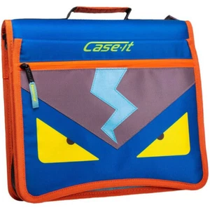 Case it M-276-ME Mighty Zip Tab Monster Eye Zipper Binder, 2-Inch O-Ring Navy B. - Picture 1 of 4