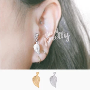 20g 16g leaf tragus ear stud, Helix Tragus cartilage Labret bar(optional), 316l - Picture 1 of 9