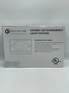 Combo LED Emergency Exit Lighting Fixture White, Red Letter w/ Detachable Lights - Picture 1 of 4