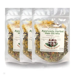 100% natürliche ayurvedische Kräuter getrocknete Kräuter Mischung Haaröl lang gesund - Bild 1 von 6