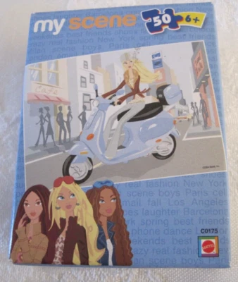 Nuevo Mattel Mini Mi Escena Muñeca Barbie Moda Puzzle 50 Piezas Puzzle "Ciclomotor" Bicicleta Foto 1 de 2