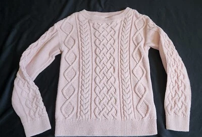 Suéter tejido con cable corto GAP para niñas rosa talla mediana 100 % algodón Foto 1 de 4