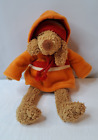 Bath And Body Works Brown Puppy Dog Orange Jacket Plush Stuffed Animal Toy