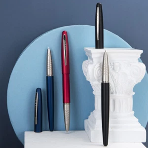 HongDian 617 Füllfederhalter, extra feine Feder blau Stahl Classic Pen mit Metallbox - Bild 1 von 16