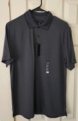Short Sleeve Polo Shirt NWT Gray Striped Van Heusen Men's Size Small - Image 1 of 3