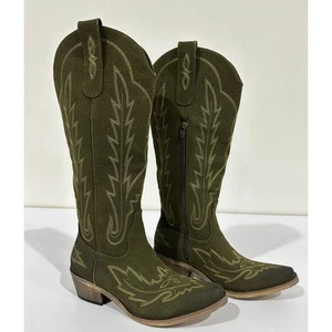 Botas Vaqueras Altas Clásicas de Gamuza RedTop The Rosemary Oliva Talla 6 NUEVAS #011SE - Imagen 1 de 9