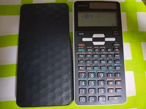sharp el-509t scientific calculator solar powered w/ case & manual tested black - Picture 1 of 3