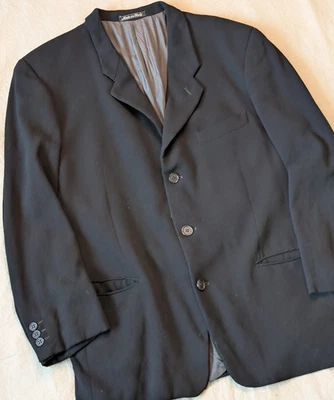 Blazer Giorgio Armani De Colección Años 80 90 Lana Negra 3 Botones Neiman Marcus 40 (defectos) Foto 1 de 4