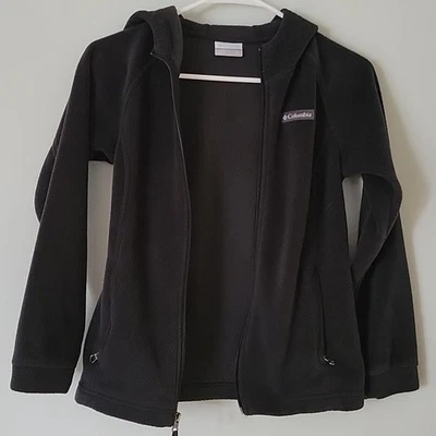 Niñas Talla Mediana 10/12 Columbia Negro Polar Con Capucha Cremallera Benton Foto 1 de 4
