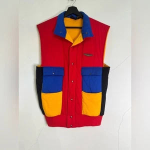 RARE Vintage 80’s Flying Circus Samsung Colour Block Abstract Art Deco Vest - Picture 1 of 10