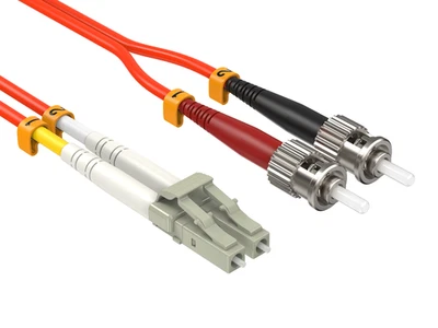 OM1 LC/ST Duplex 62.5/125 Multimode Fiber Optic Cable - 1/2/3/5/10/15m - Image 1 of 2