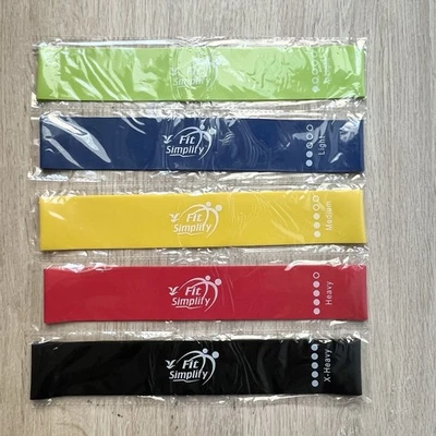 Paquete de 5 bandas de ejercicio Fit Simplify Resistance Loop y bolsa de transporte Foto 1 de 4