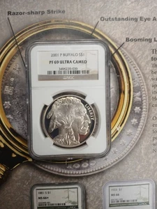 2001 P Buffalo S$1 PF69 Ultra Cameo NGC TP-9594 - Picture 1 of 2