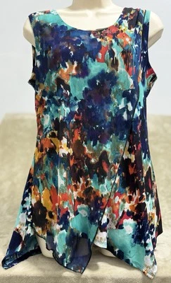 Camiseta sin mangas vintage Suzie para mujer talla mediana blusa camisa transparente en capas Foto 1 de 4