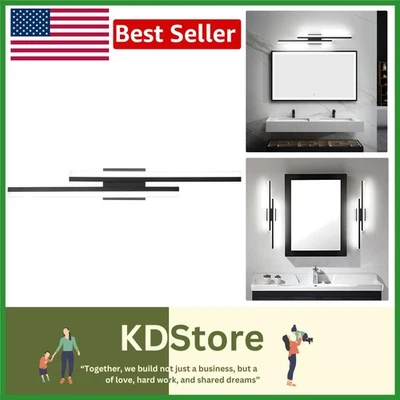 Elegante luz de tocador LED negra de 32 pulgadas para baños modernos Foto 1 de 4