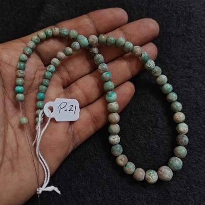 Espaciador de cuentas Heishi de piedras preciosas turquesa natural de 14 pulgadas 9X4 mm cuentas redondas de turquesa Foto 1 de 4