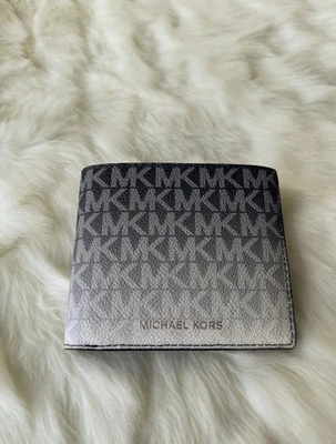 Michael Kors Cooper Ombre Logo Billfold ID Wallet - Navy - Image 1 of 4