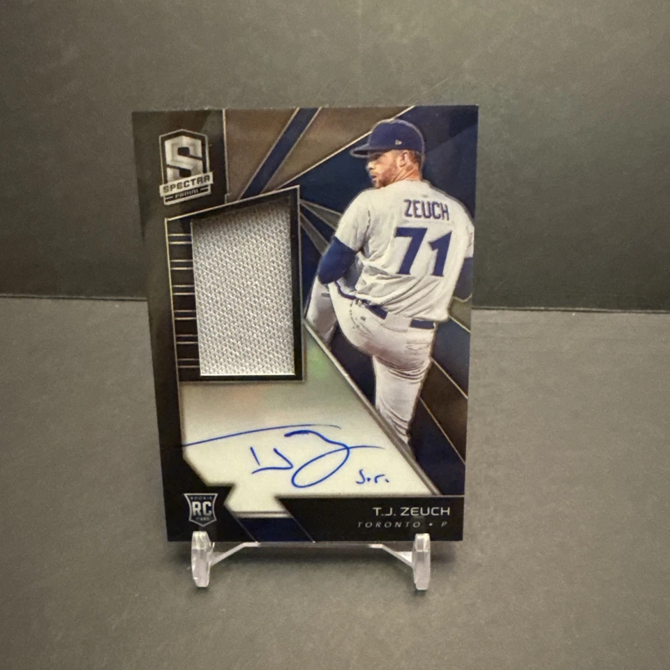 2020 Panini PRIZM SPECTRA MATERIAL AUTOGRAPH #160 T. J. Zeuch 10/199 EX/NM - Image 1 of 2