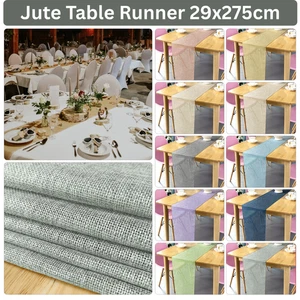 Rustic Jute Table Runner 29x275cm Burlap Wedding Party Decor Vintage Style - Picture 1 of 60