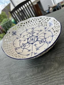 Porzellanschale Marienbad Ingres Weiss Indisch Blau Strohblume  - Bild 1 von 4